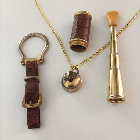 1940’s Italian Cigarette Holder Necklace KeyChain Charm Pendant Vintage Retro - Picture 2 of 8